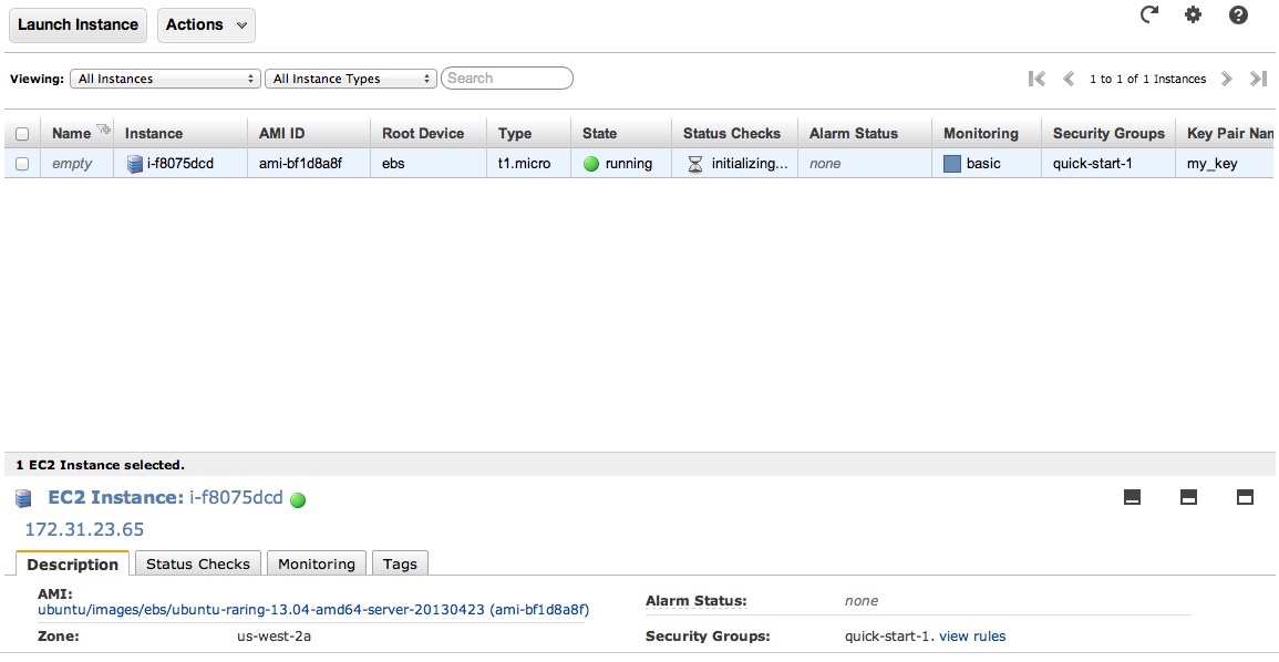 Instance ready